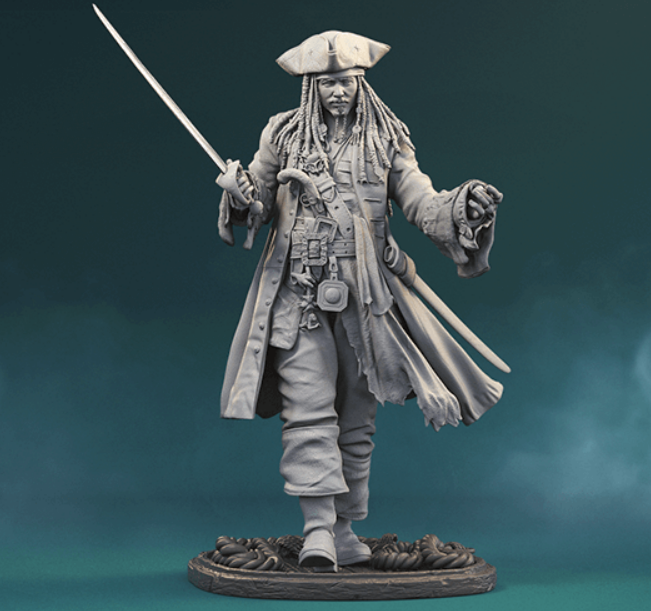 jack sparrow sla model, jack sparrow 3d printing
